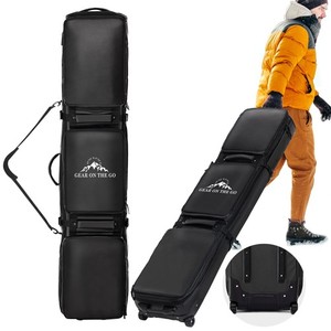 Odoland Rolling Ski Bag, Padded Snowboard Bags with Wheels